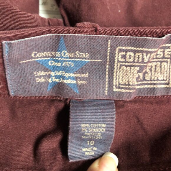 Converse One Star Womens Maroon Denim Jeans Size 10 NEW - Picture 5 of 6